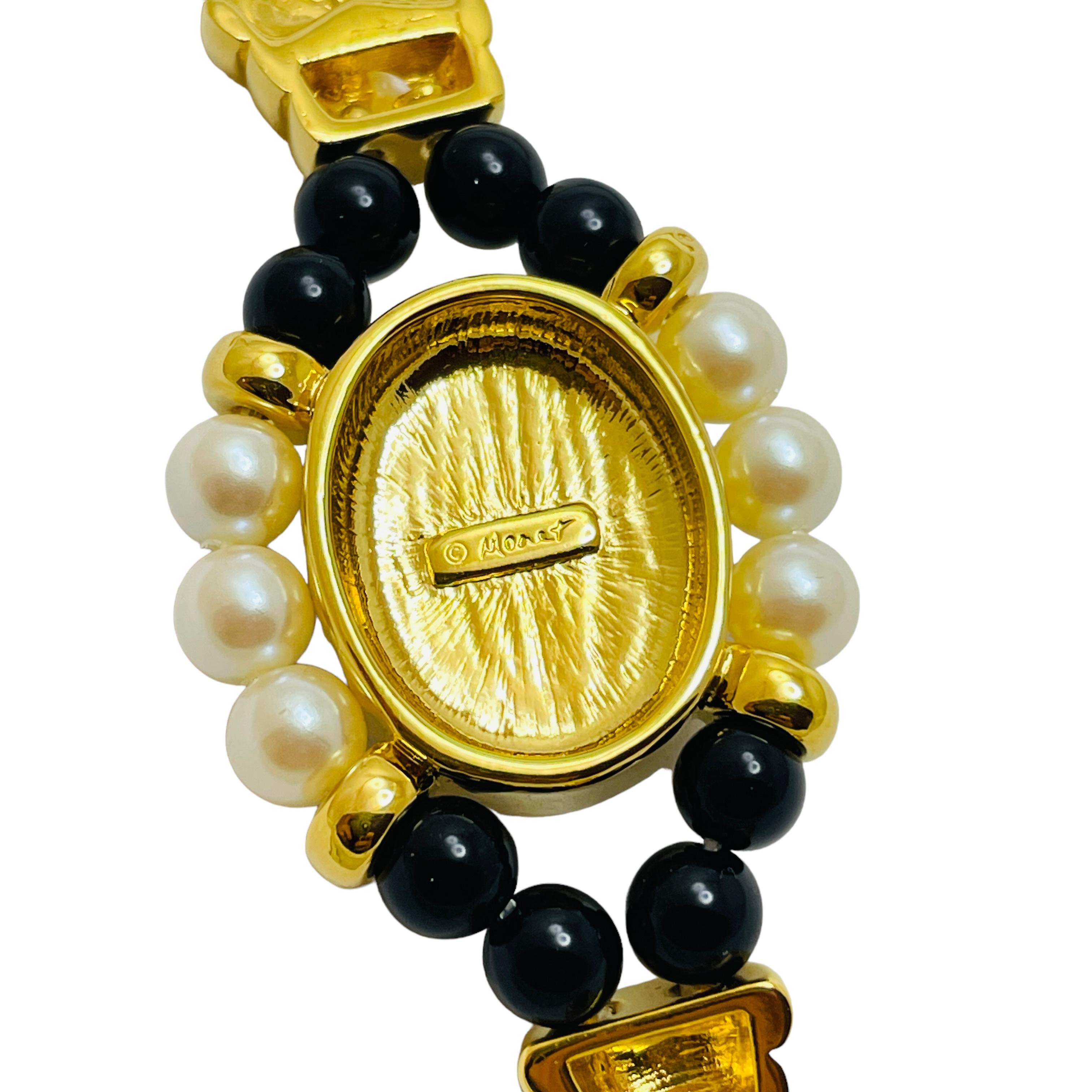 Monet firmato Jewelers in oro con pietre di vetro, collana da passerella del designer Moghul In condizioni buone in vendita a Palos Hills, IL
