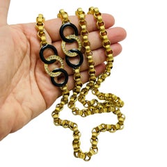 MONET signed gold tone massive chain designer runway necklace