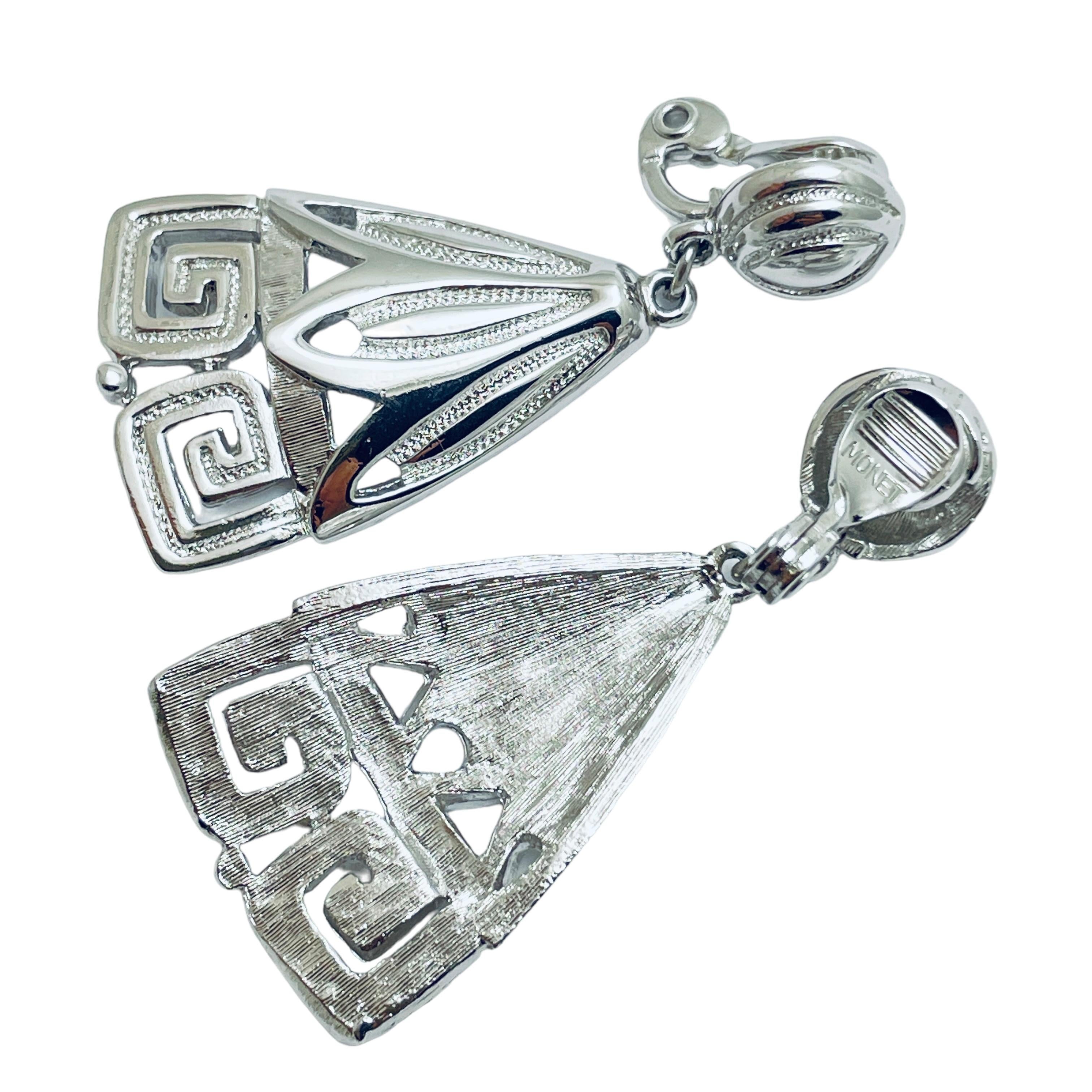 MONET pendientes colgantes vintage de plata de diseño con clip en Bueno estado para la venta en Palos Hills, IL