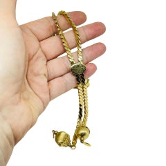 MONET firmado vintage tono oro ajustable deslizamiento collar de diseño