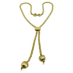 MONET signiert Vintage Gold Ton verstellbar Folie Designer Halskette