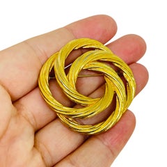 MONET signed vintage gold tone designer brooch