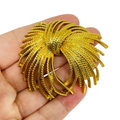 MONET signiert Vintage Gold Ton Designer Brosche