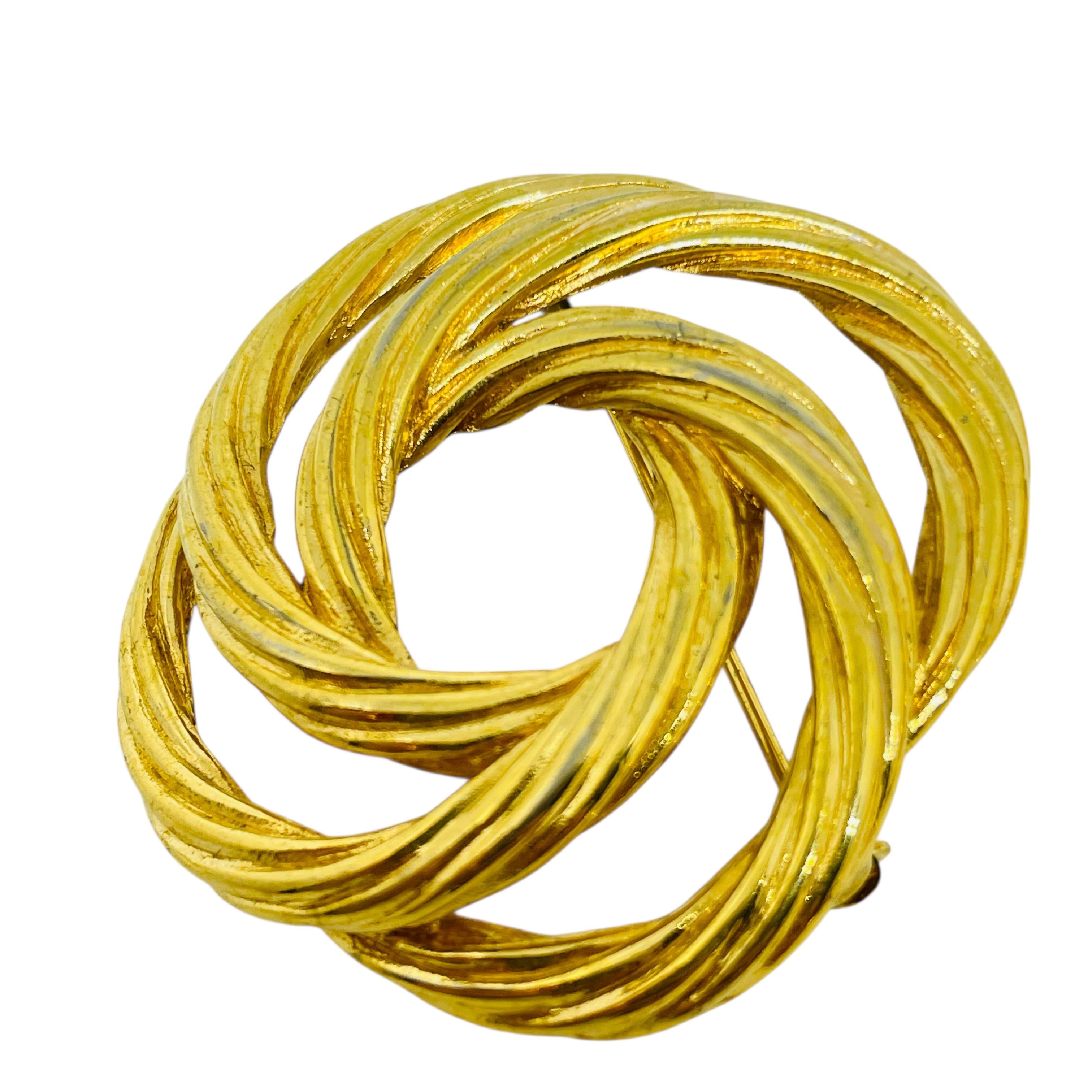 Femenino o masculino MONET broche de diseño vintage firmado en tono dorado en venta