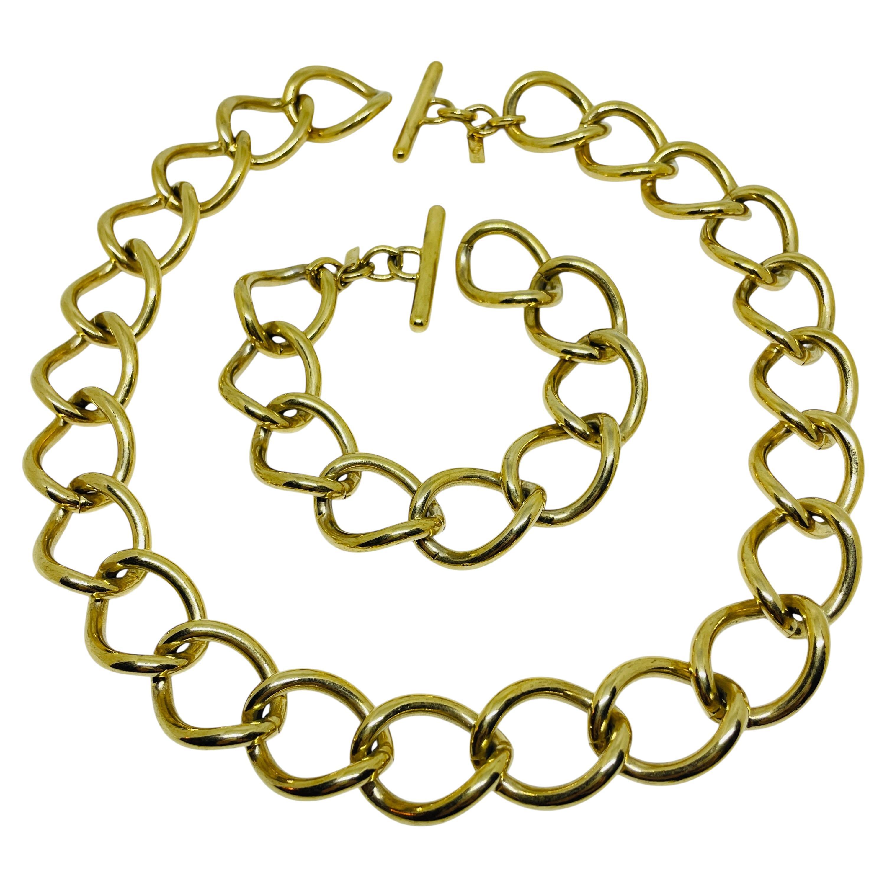 Monet firmato vintage in tonalità oro, collana bracciale di design