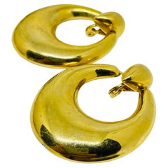 Orecchini a clip firmati Monet con battente d'oro d'epoca, modernista e di design