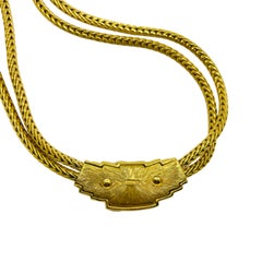 MONET collar de cadena de diseño vintage firmado en esmalte dorado