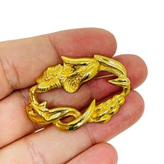 MONET signé vintage ton or fleur broche designer