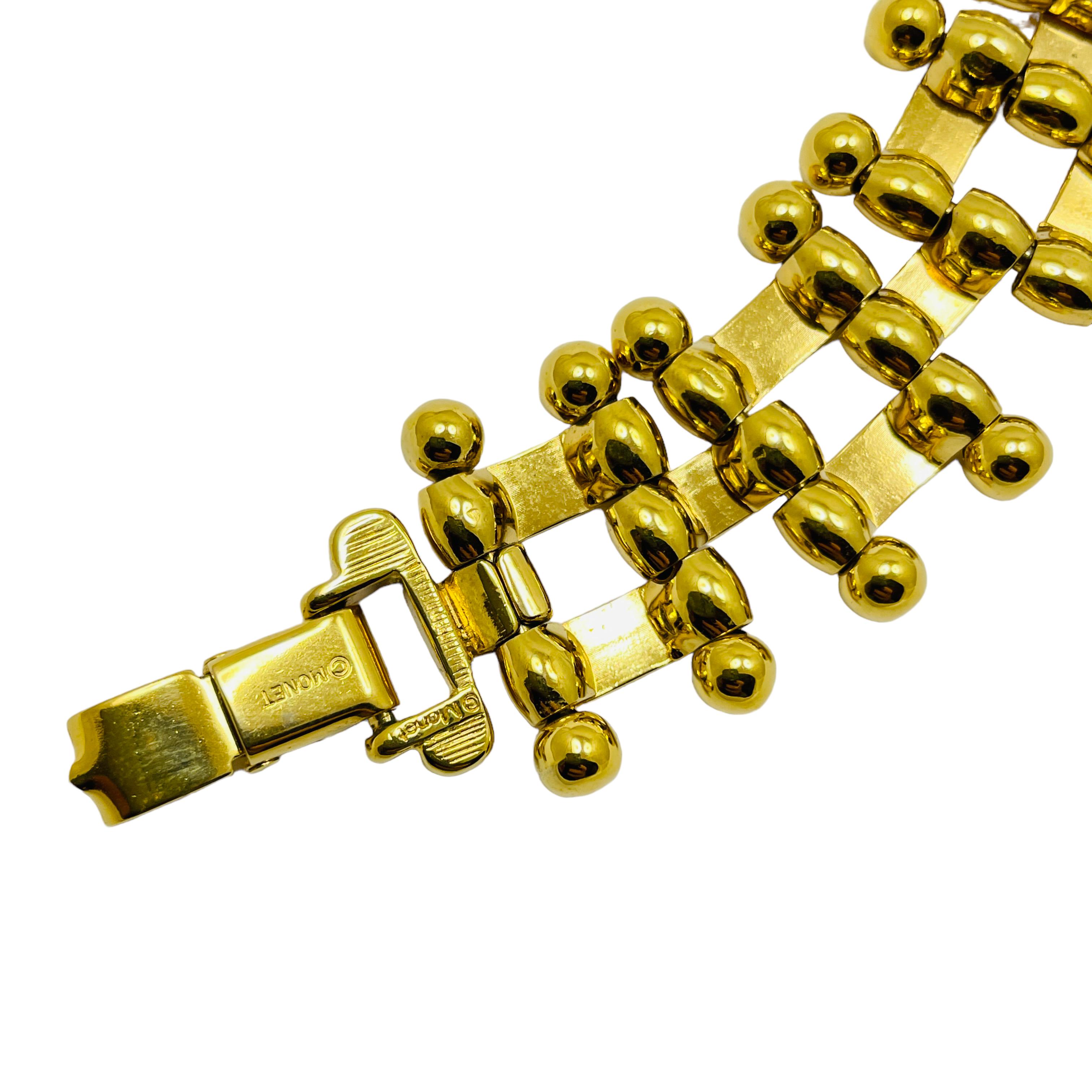 MONET signiert Vintage Goldton massive Kette Designer-Armband für Damen oder Herren im Angebot