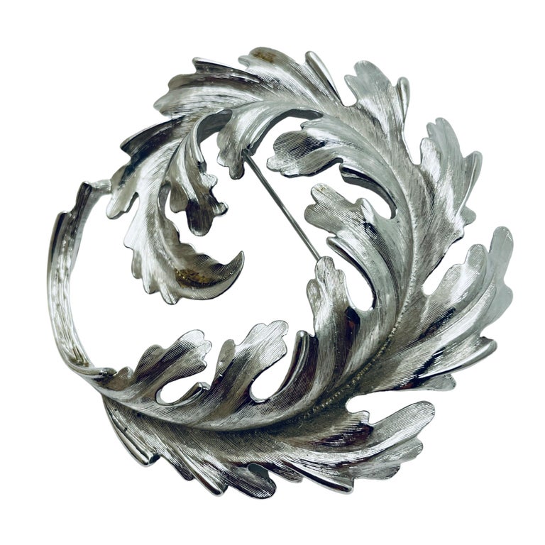 Broche Vintage En Argent 925 - Signée - Pierre Dominante Argenté