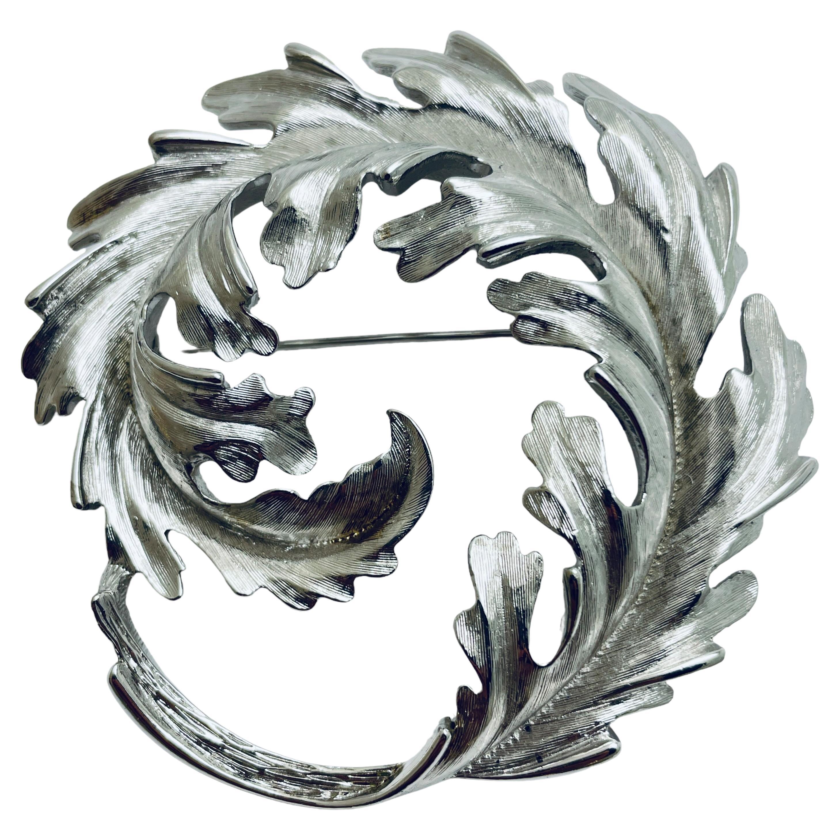 MONET signed vintage silver designer brooch