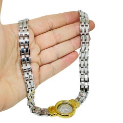 MONET signed vintage silver gold tone ancient coin designer chain necklace
