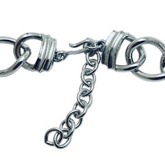 MONET signed vintage silver tone designer chain necklace