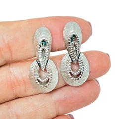 MONET signiert Vintage Silber Ton Türklopfer Designer Clip auf Ohrringe