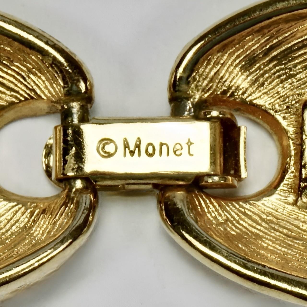 Collier Monet à deux rangs de perles en verre crème avec fermoir plaqué or, circa 1980 en vente 1