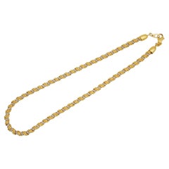 Monet Vintage 1980s Spiral Twist Interlinked Rope Chain Necklace Silver Gold