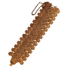 Monet Vintage Gold 1968 "Scheherazade" Wide Link Statement Bracelet