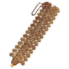 Pulsera de eslabones anchos Monet Vintage Gold 1968 "Scheherazade