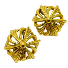  MONET vintage gold tone designer clip on earrings