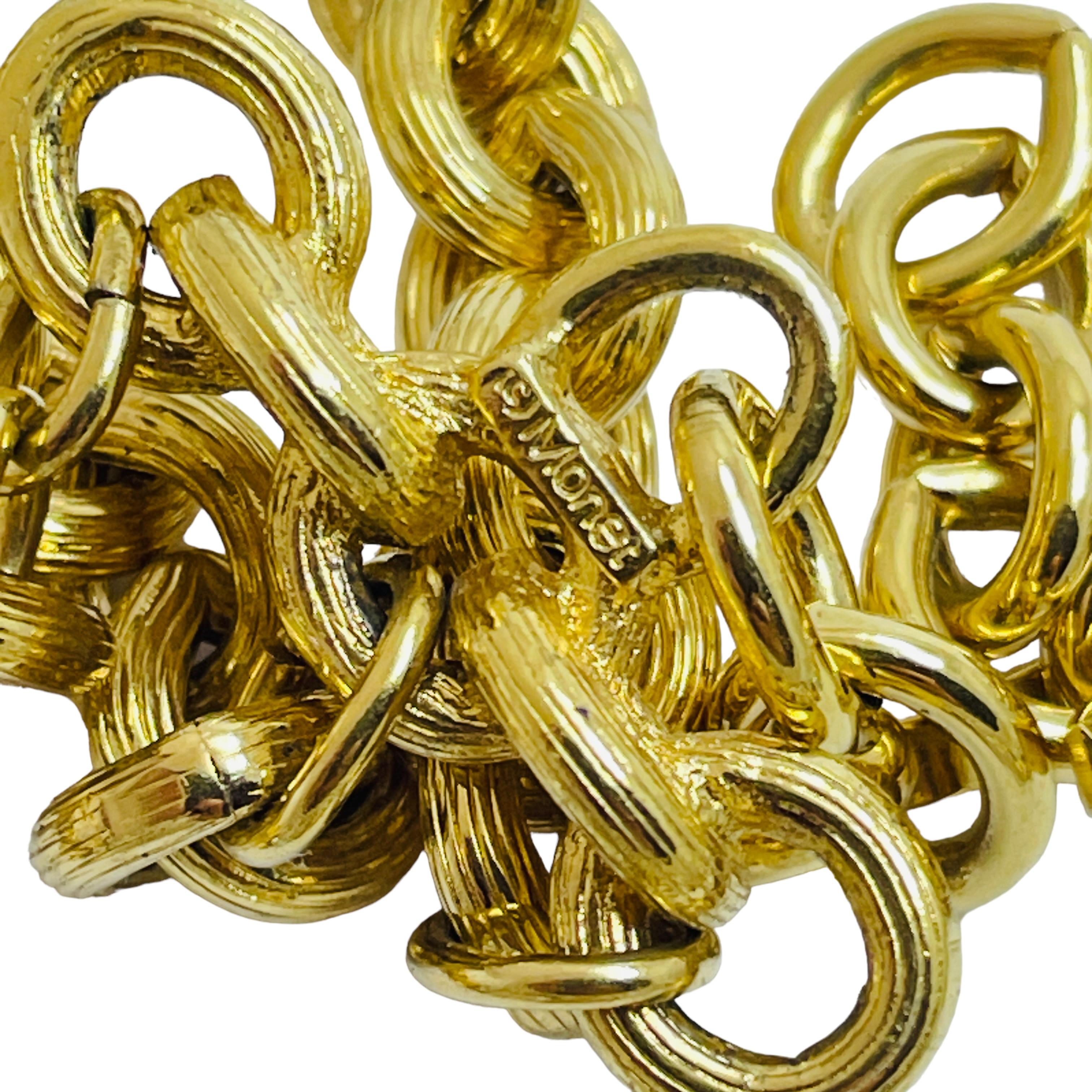 Monet, collana vintage con catena d'oro massiccia e perline di vetro di design per le passerelle In condizioni buone in vendita a Palos Hills, IL