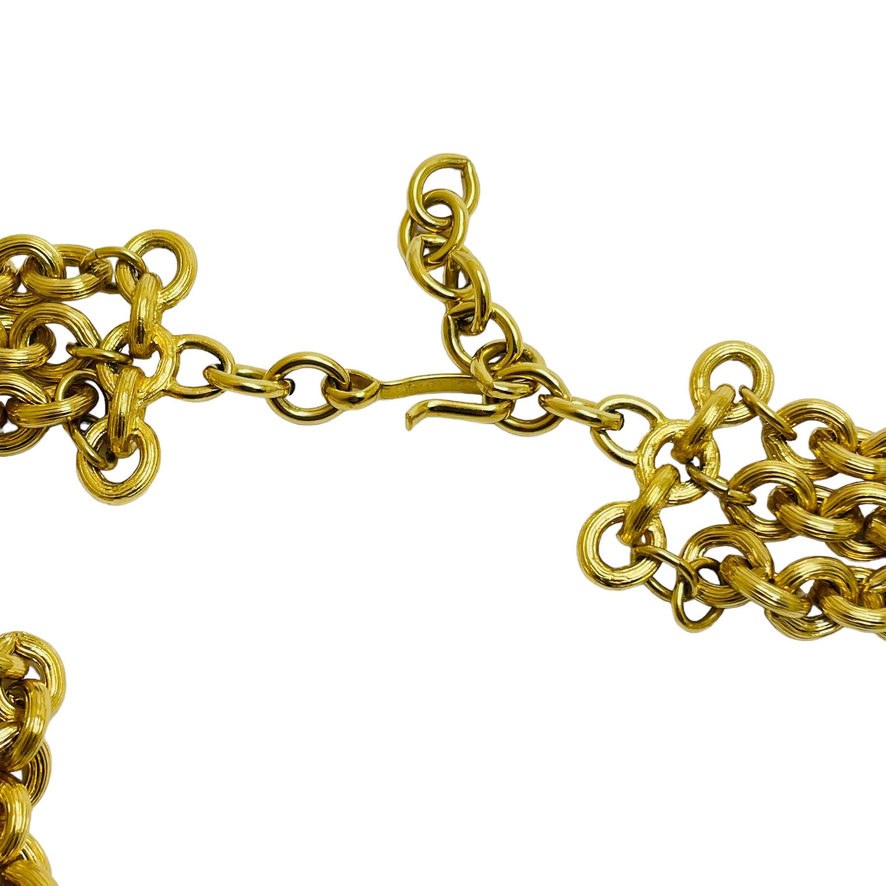 da uomo o donna Monet, collana vintage con catena d'oro massiccia e perline di vetro di design per le passerelle in vendita