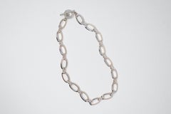 Monet Vintage Silver Chunky Chain Necklace with Branded Toggle Clasp