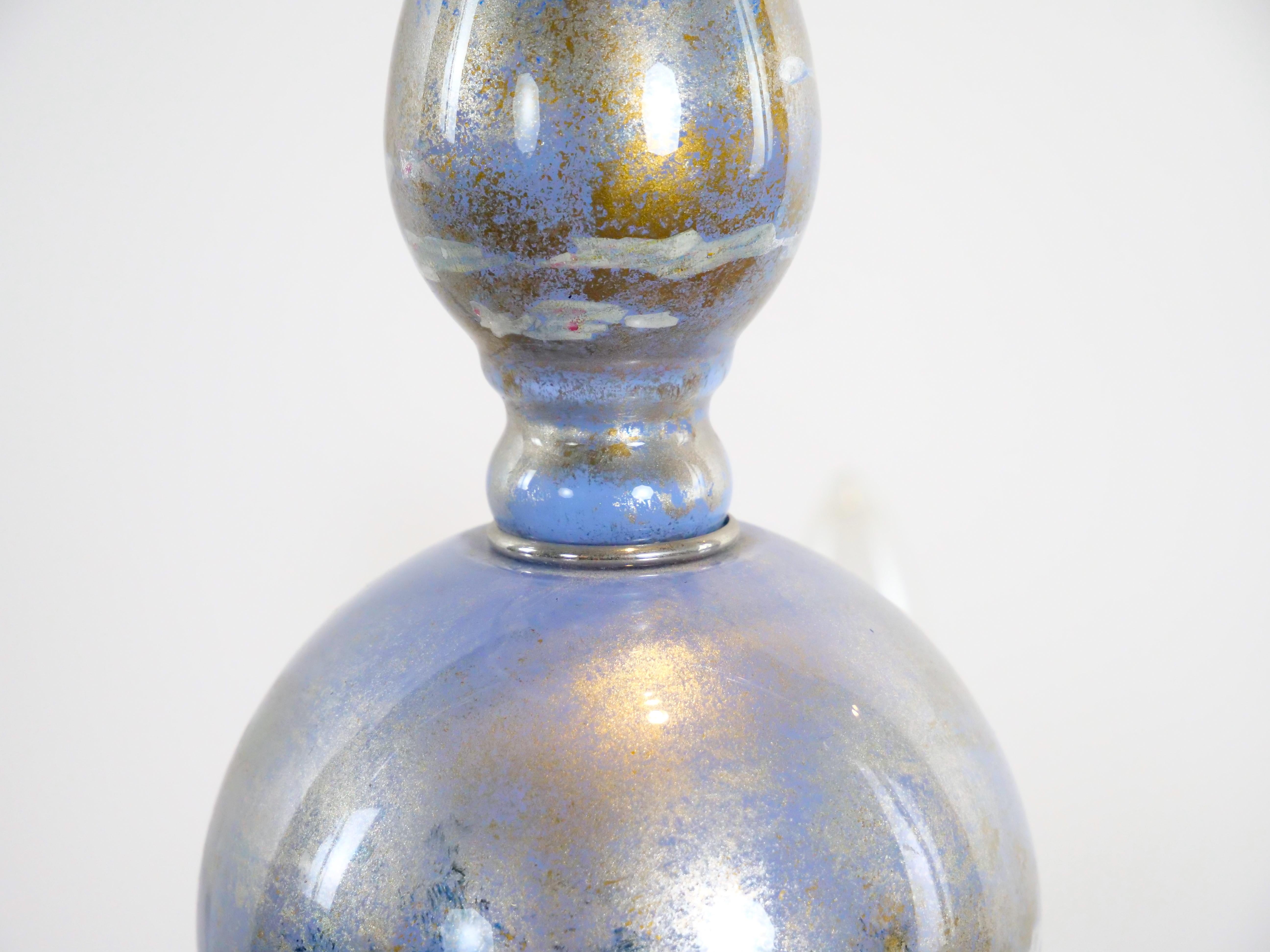 Monet, Wasserlilien-Kronleuchter aus versilbertem Decoupage-Glas, Blau im Angebot 5