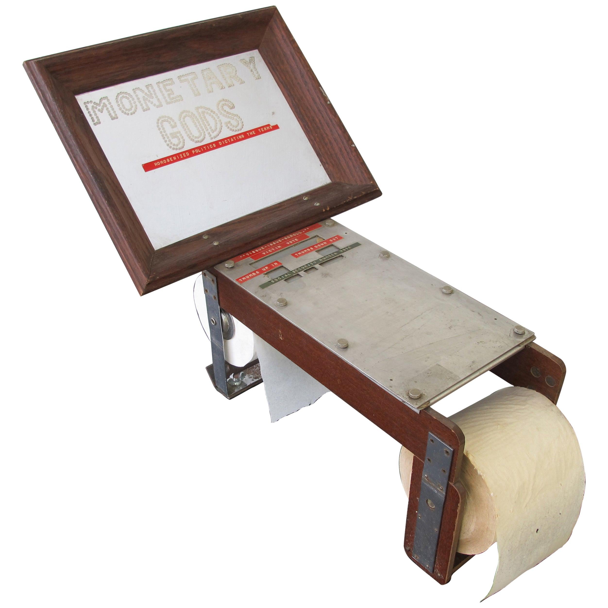 "Monetary Gods" Voting Machine with Tissue Issue Scroll by Edward Nagrodzki For Sale