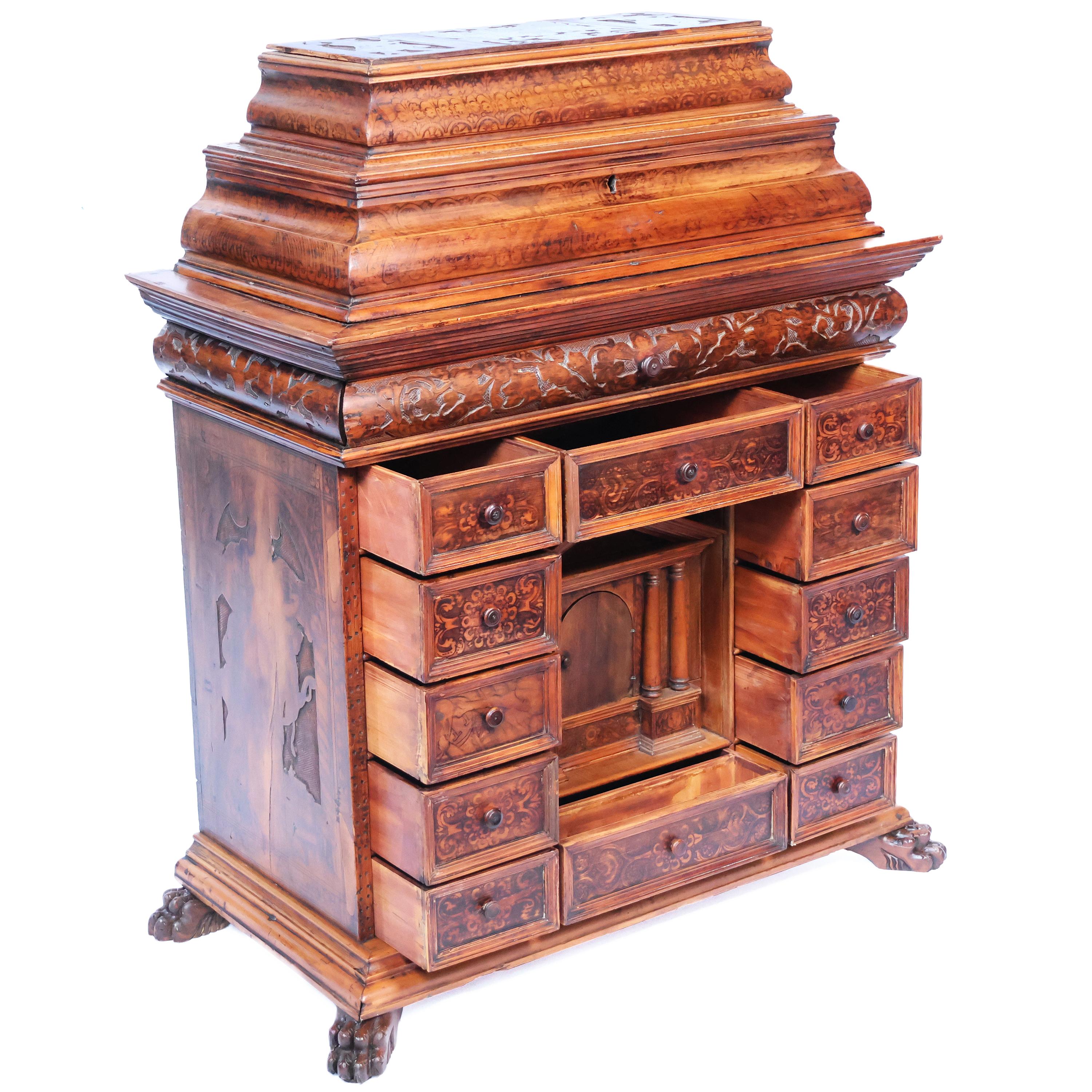 Italian Wooden coin cabinet, northern Italy, late 18th century early 19th century For Sale