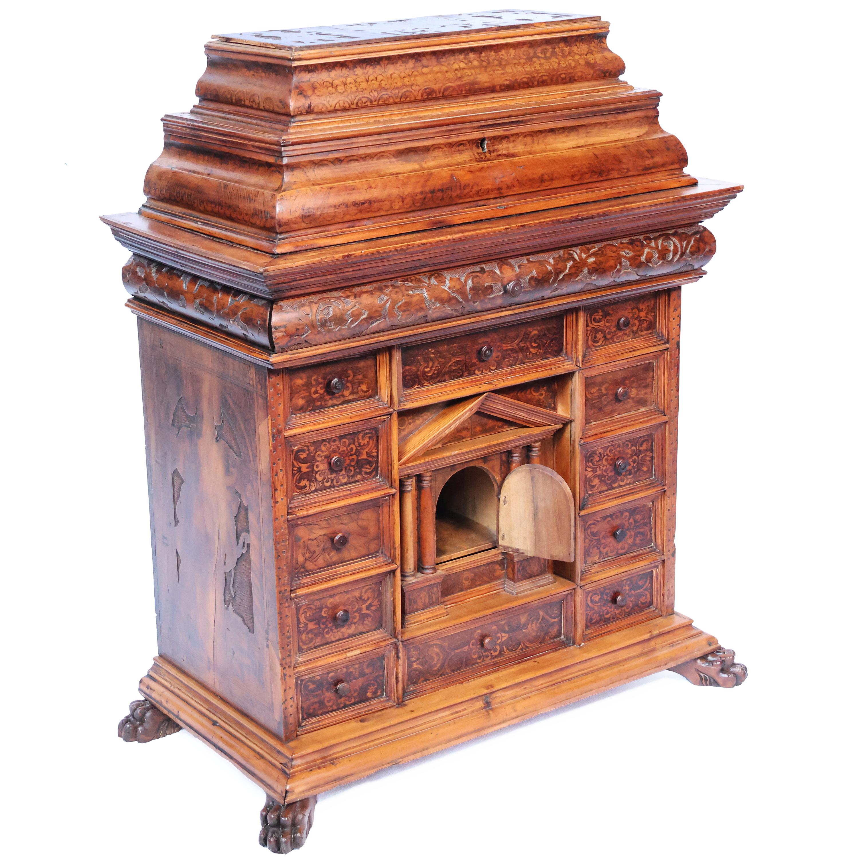 19th Century Wooden coin cabinet, northern Italy, late 18th century early 19th century For Sale
