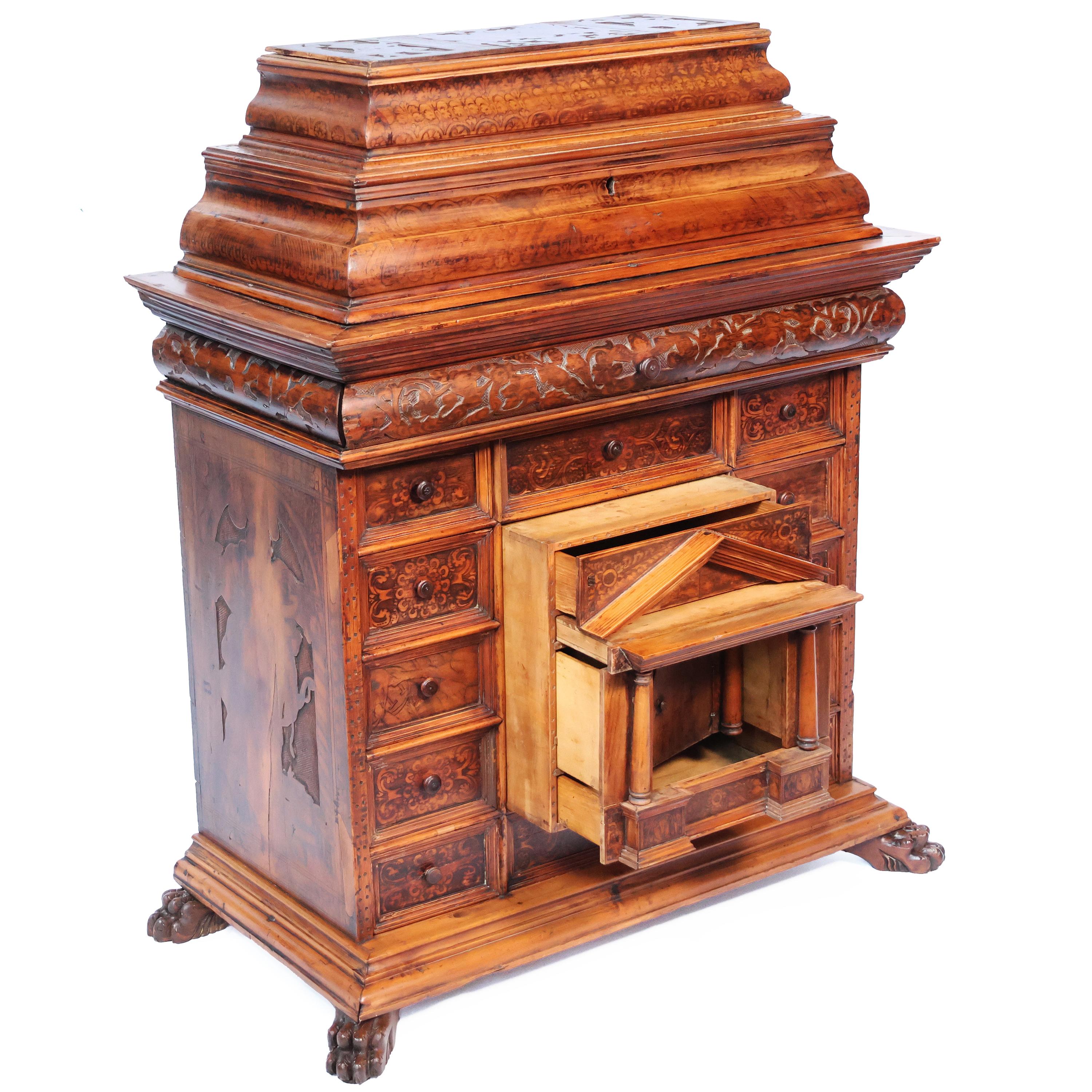 Wooden coin cabinet, northern Italy, late 18th century early 19th century For Sale 1