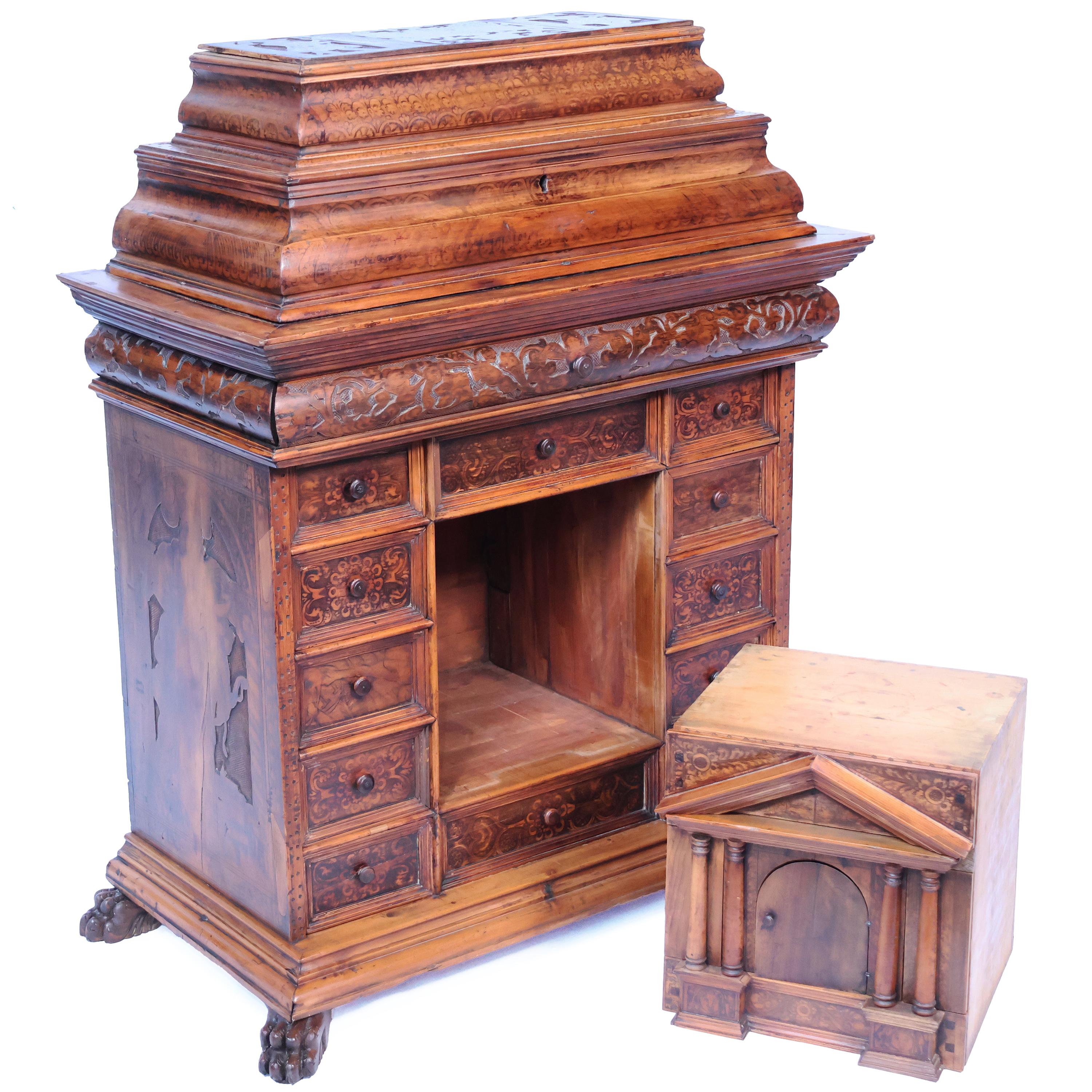Wooden coin cabinet, northern Italy, late 18th century early 19th century For Sale 2