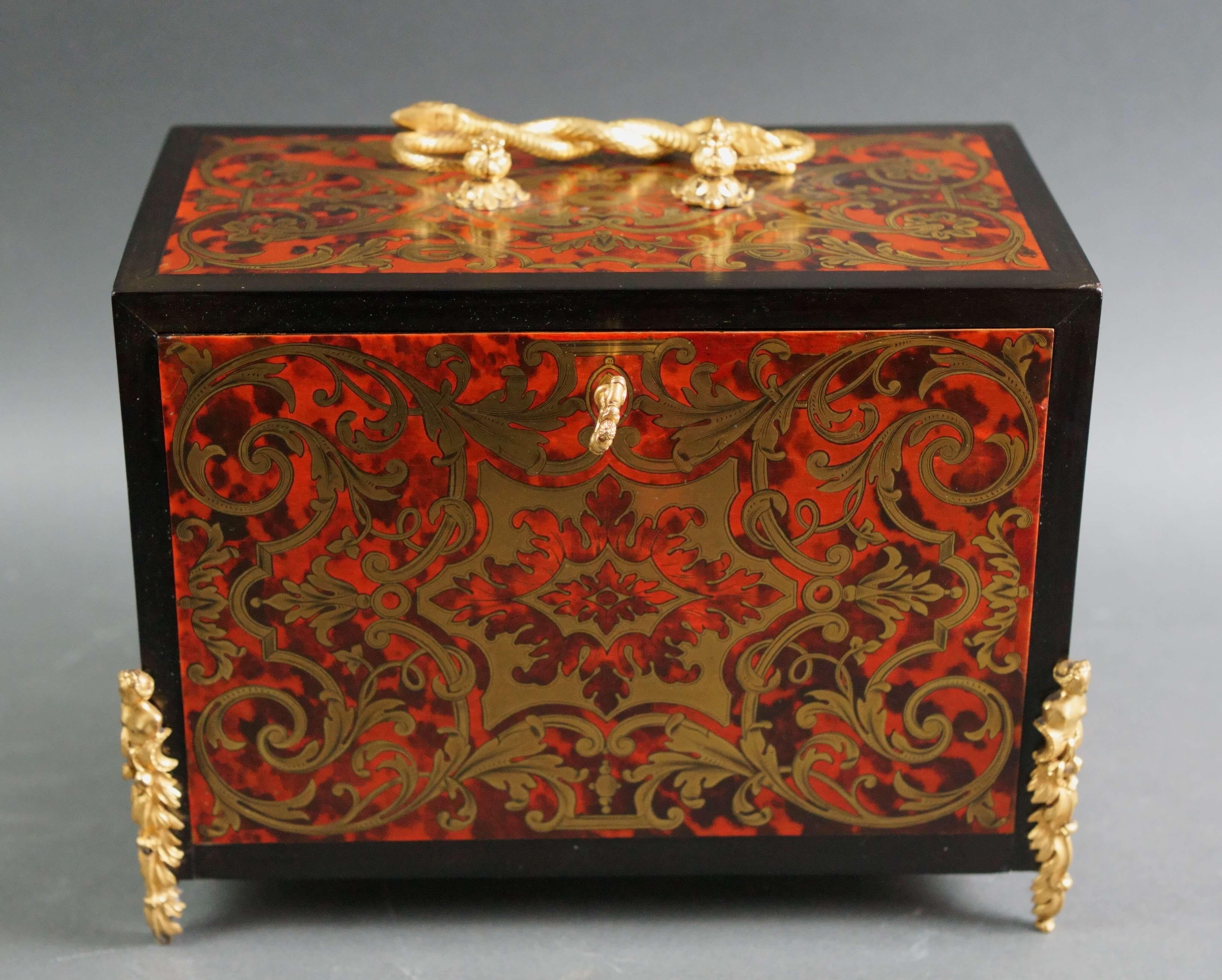 Marqueterie Boulle coin cabinet signed 