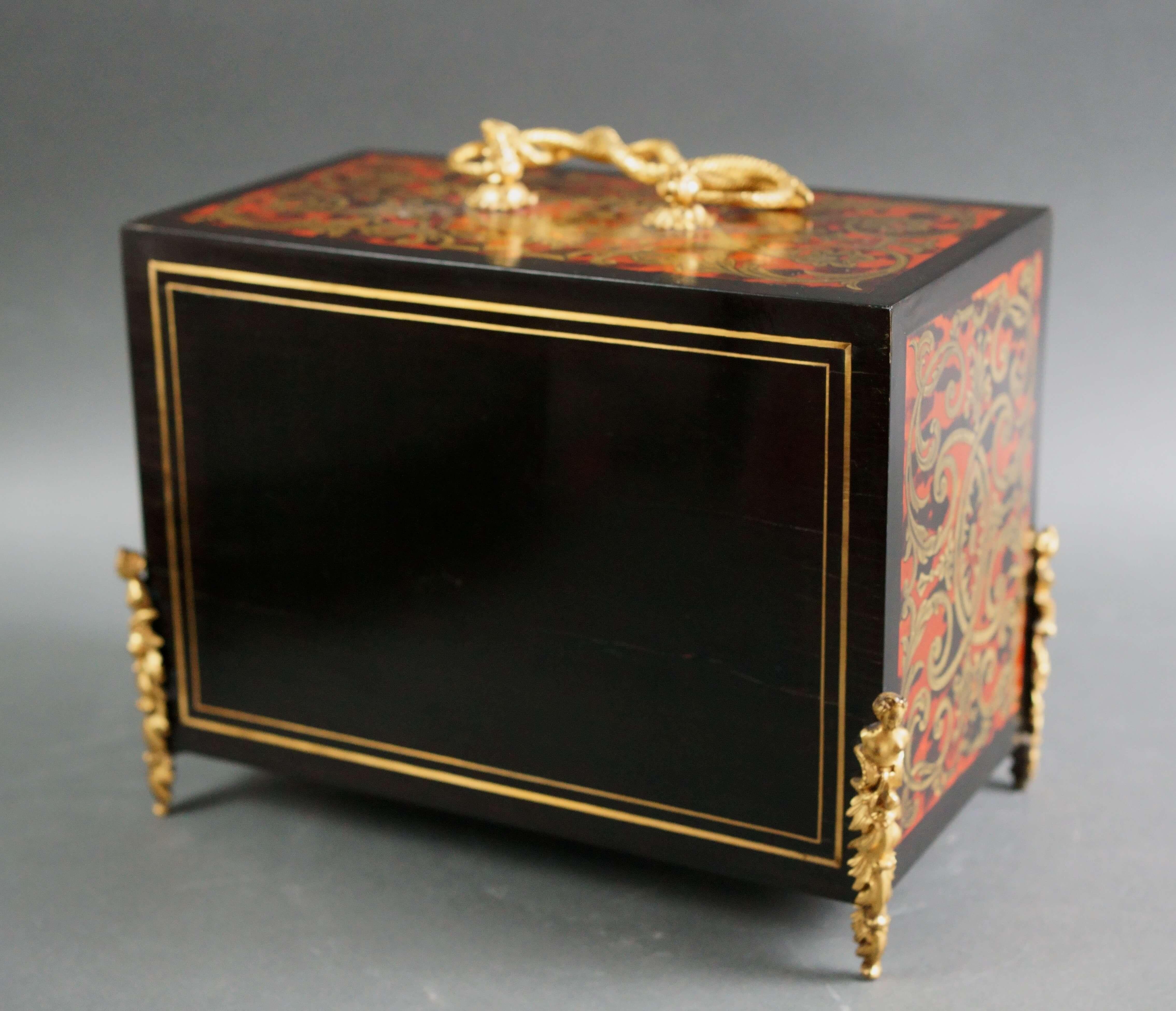 Marqueterie Boulle coin cabinet signed 