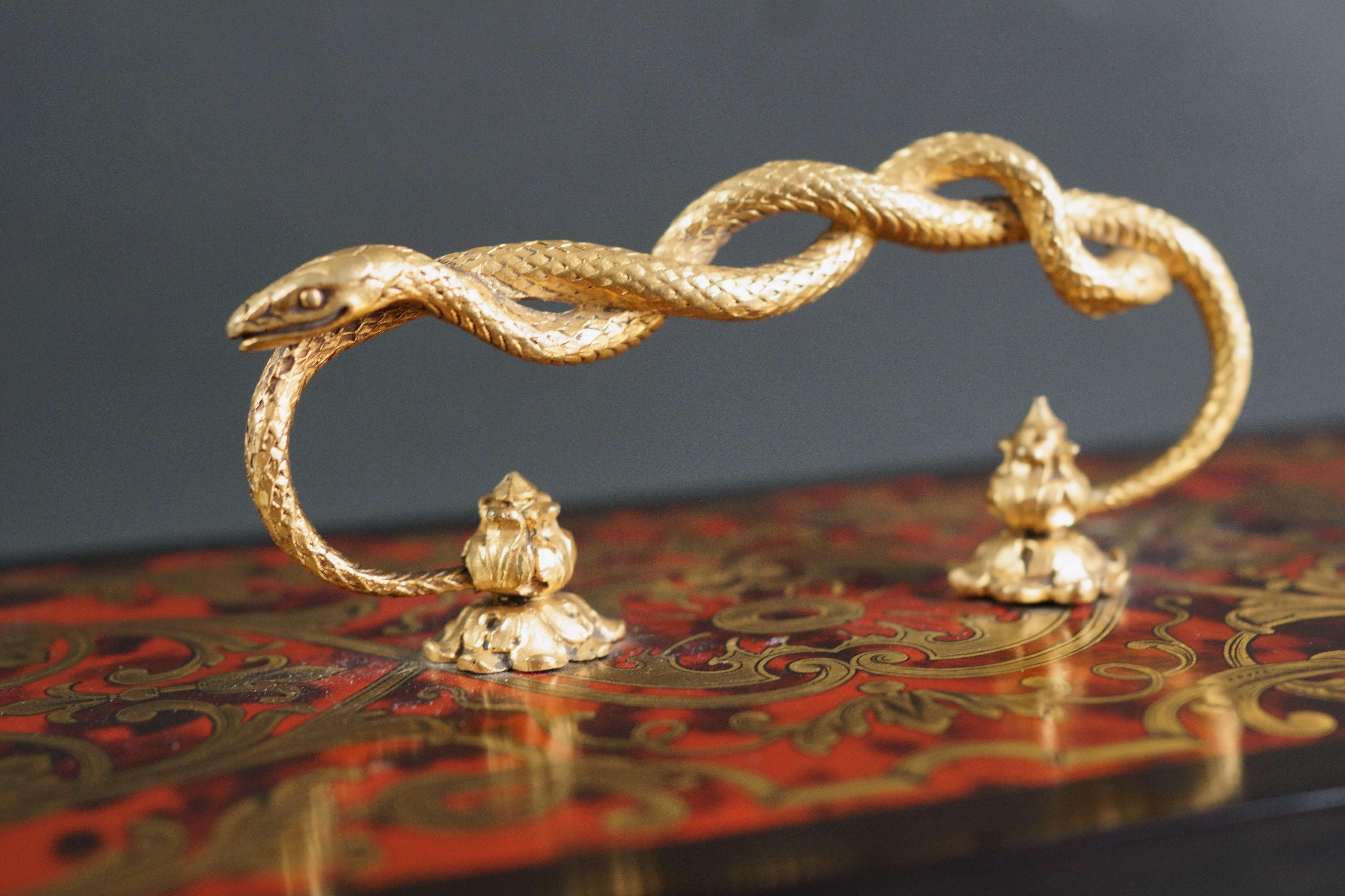 Late 19th Century Marqueterie Boulle coin cabinet signed 