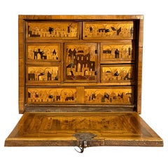Inlaid Coin Box from Augsburg with "Crazy Herbs" Design, Germany, 17th Century