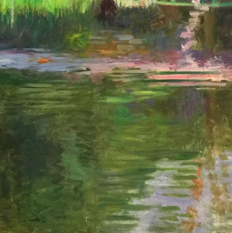 An original oil painting of the bridge from Monet's garden in Giverny.

Laurent Dareau received his Masters of painting from the National Superior Decorative Art School in Paris, and his formal training from the National Fine Art School in Lyon.