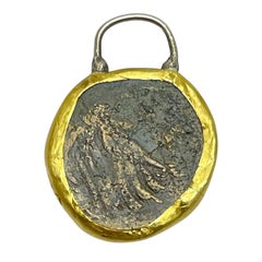 MONETY 22k gold bezel ancient Greek coin charm by DOROTA LASAK