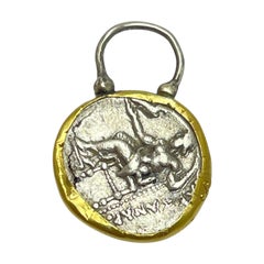 MONETY 22k gold bezel ancient Greek coin charm by DOROTA LASAK