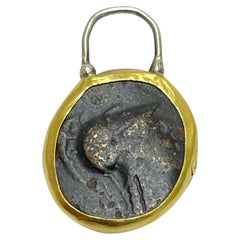 MONETY 22k gold bezel ancient Greek coin charm by DOROTA LASAK