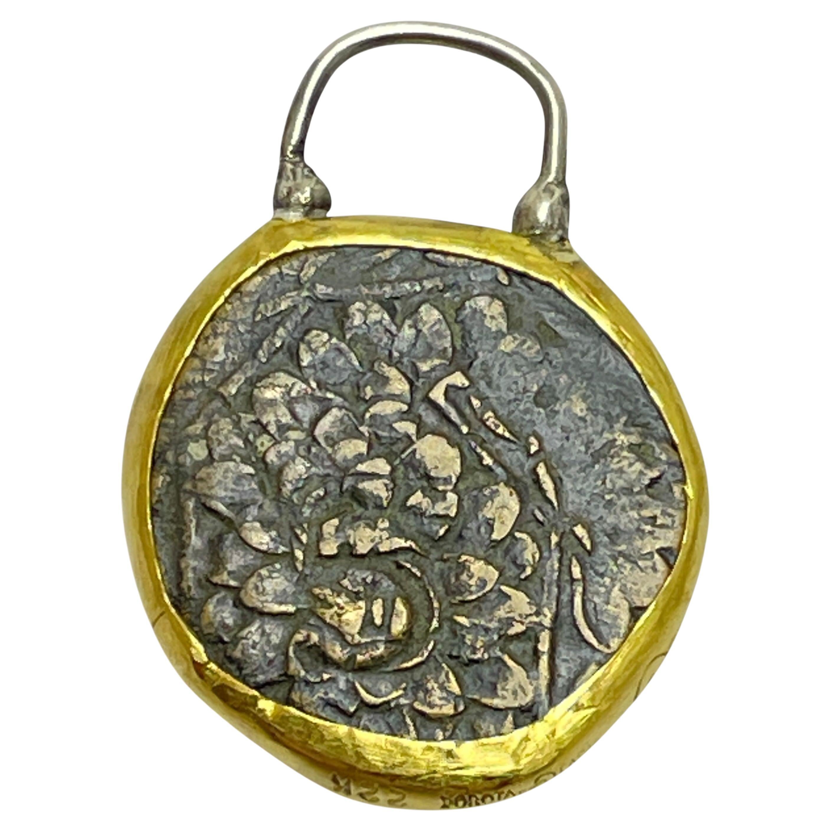 MONETY 22k gold bezel ancient Greek coin charm by DOROTA LASAK