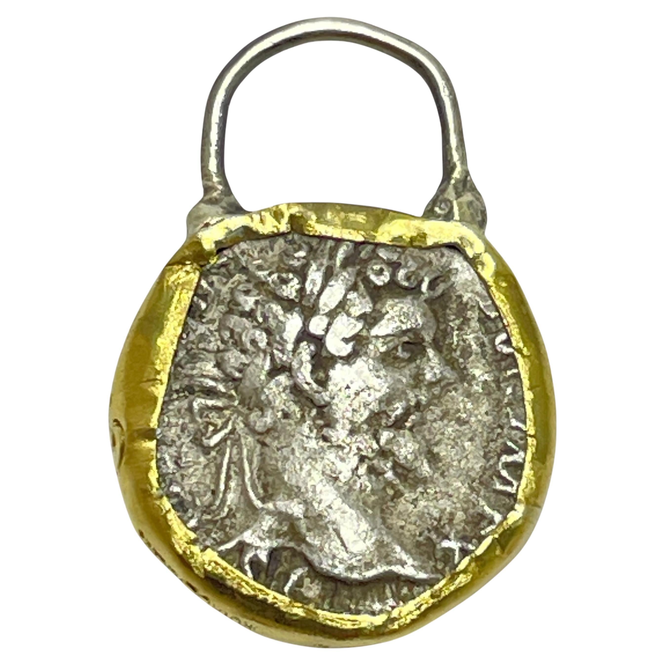 MONETY 22k gold bezel ancient Greek coin charm by DOROTA LASAK