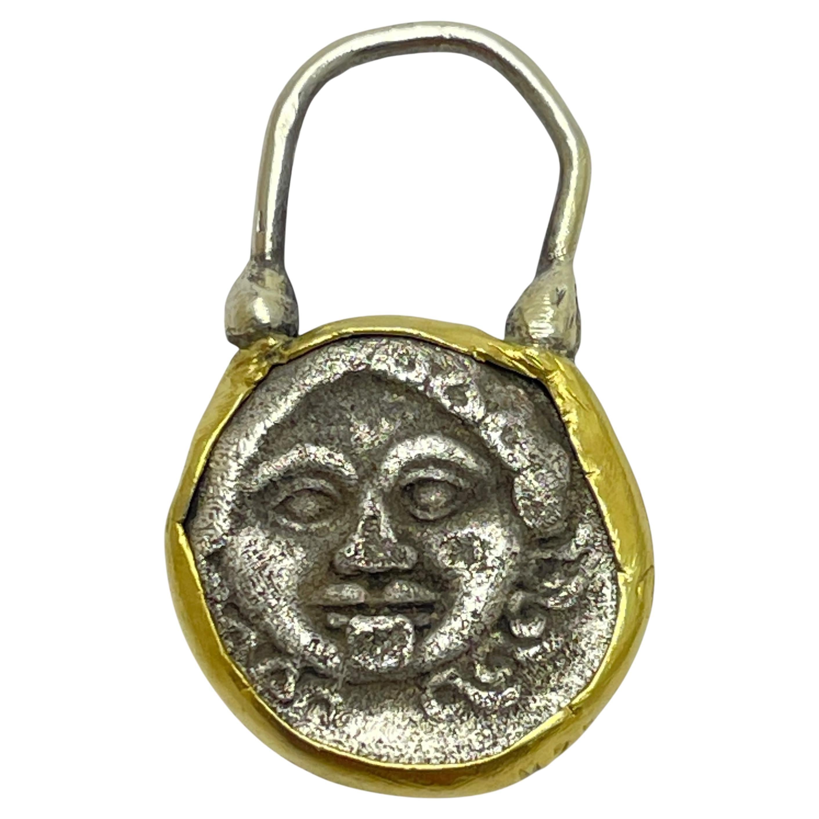 MONETY 22k gold bezel ancient Greek coin charm by DOROTA LASAK