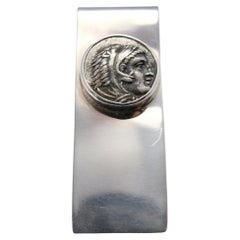 Antique Money Clip - Alexander the Great Drachm (Zeus and Hercules)