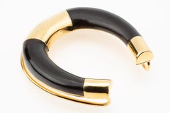 Boucheron of Paris Money Clip in a Horse Shoe Design 18k Gold & Onyx, circa 1950