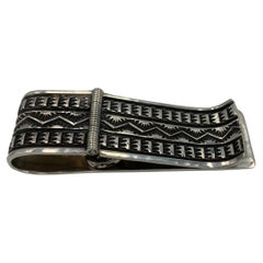 Money Clip with Blue Gem Turquoise & Sterling Silver by Sunshine Reeves