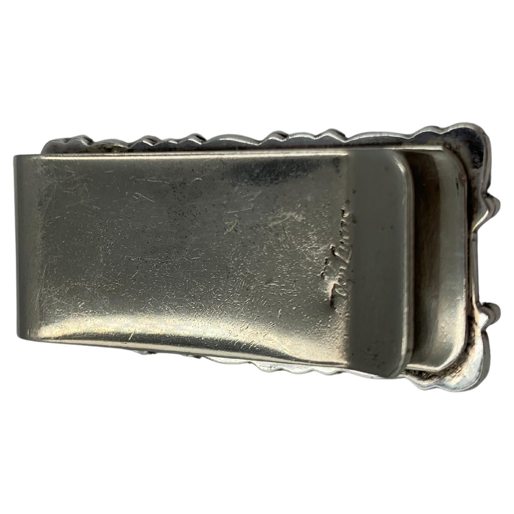Money Clip with Multiple Stones & Sterling Silver by Don Lucas For Sale 2