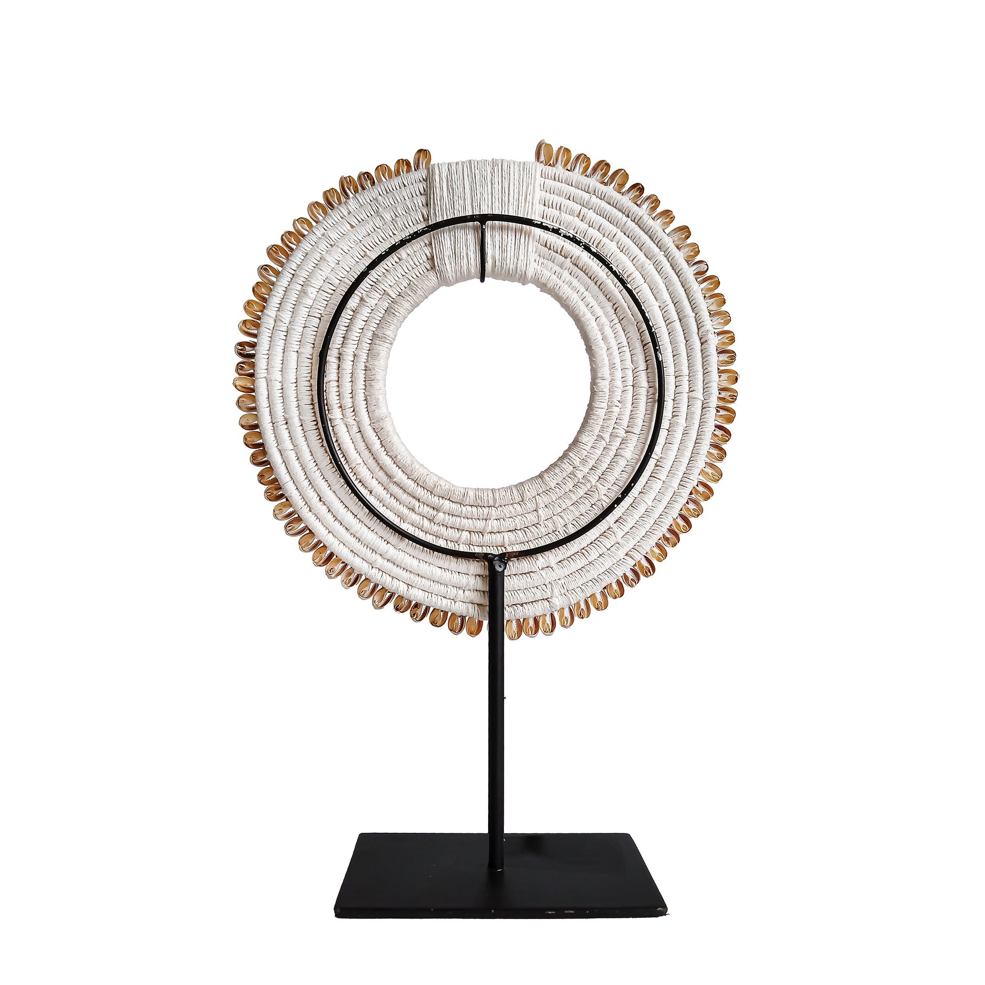 Money Cowrie & Macramé Necklace on Stand, Papua New Guinea For Sale 2