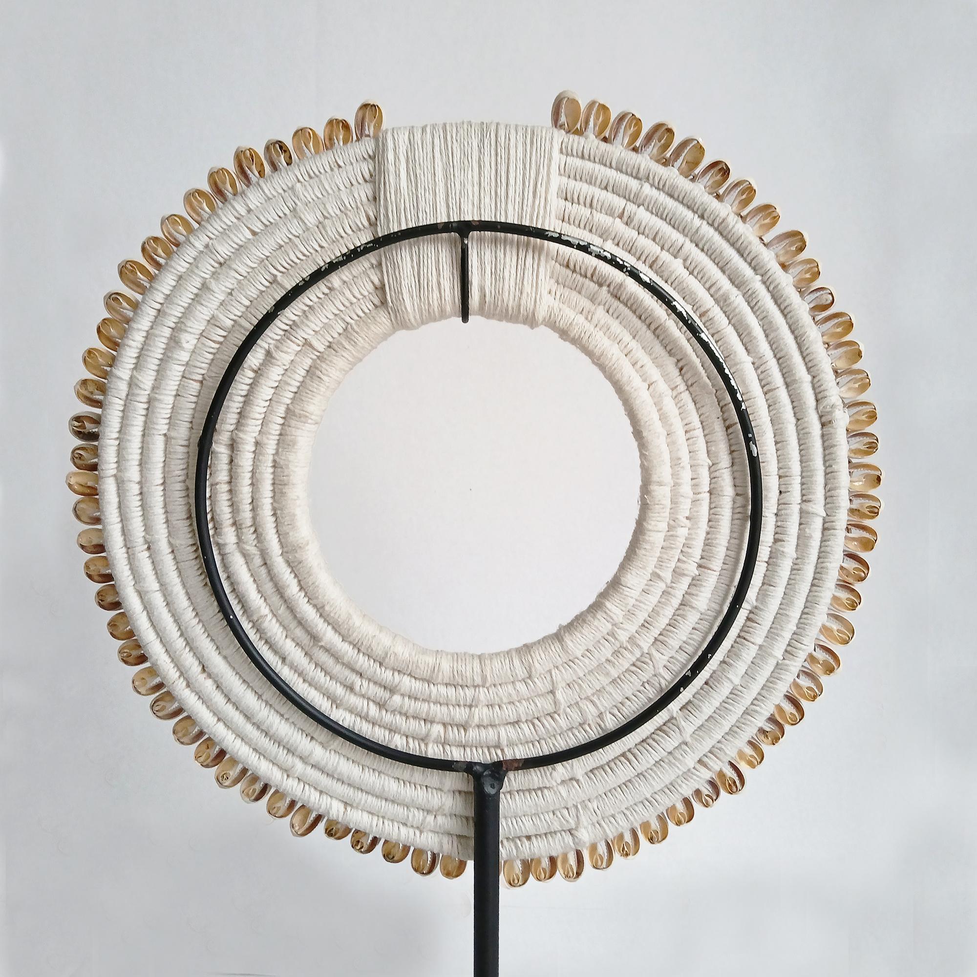 Money Cowrie & Macramé Necklace on Stand, Papua New Guinea For Sale 3