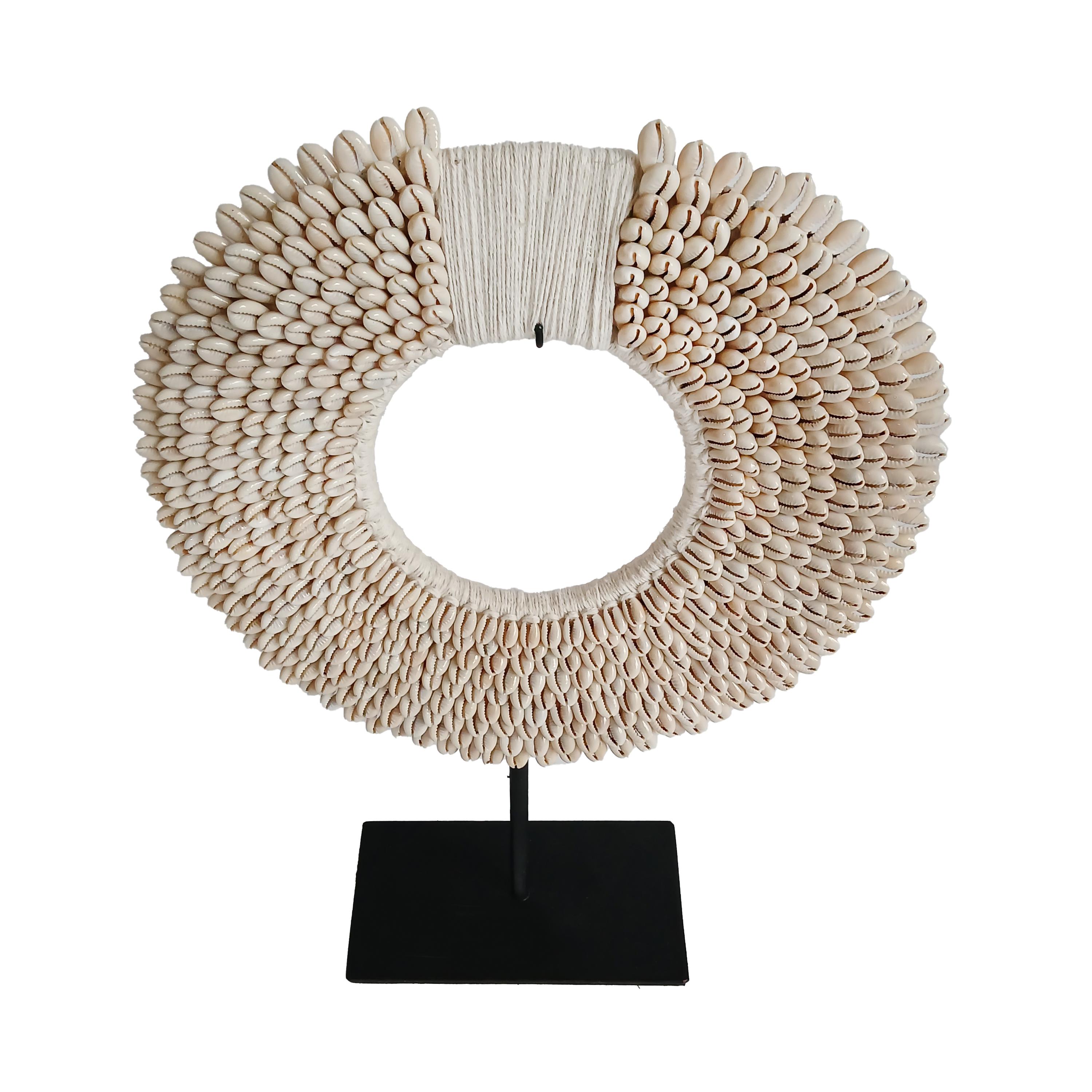 Money Cowrie & Macramé Necklace on Stand, Papua New Guinea For Sale 4